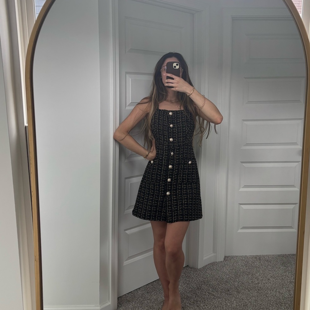 Black and gold woven dress